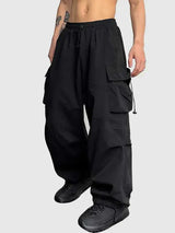 Lennox | Herren Cargohose Weites Bein Relaxed Fit – Schwarz