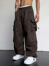Lennox | Herren Cargohose Weites Bein Relaxed Fit – Dunkelbraun