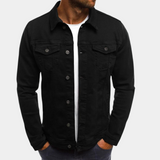 Leonhard | Herren Trucker Jacke mit Knopfverschluss – Schwarz