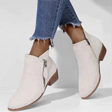 Zeitlose Blockabsatz-Stiefeletten - Mila – Elfenbein