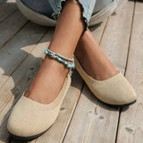 Lieselotte | Damen Slip-on Flache Ballerinas – Creme