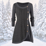 Arlene - Warmes und elegantes Pulloverkleid – Grau