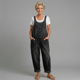 Linnéa | Damen Latzhose Wide Leg Overall – Schwarz