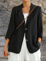 Liselotte | Damen Blazer mit Reverskragen Zwei-Knopf – Schwarz