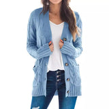 Lässiger Cardigan für Damen | Langarm – Hellblau