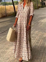 Damen Kleid | lange Maxi-Form mit gleichmäßigem Rockverlauf – Rosa