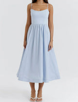Abilene – Elegantes Midikleid aus Leinen – Hellblau