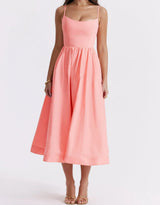 Abilene – Elegantes Midikleid aus Leinen – Rosa