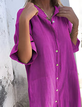 Solene | Lockeres, legeres Kleid mit halben Ärmeln – Violett
