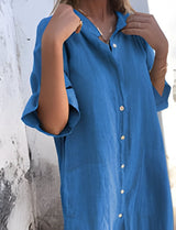 Solene | Lockeres, legeres Kleid mit halben Ärmeln – Blau