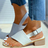 Isabelline – Minimalistische Slingback-Sandalen mit Blockabsatz – Weiß