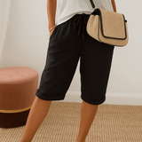 Aaliyah - Damen Shorts mit Bindegürtel – Schwarz
