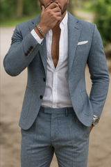 Lucian | Herren Slim Fit Anzug Set 2-Teiler Sakko – Blau