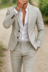 Lucian | Herren Slim Fit Anzug Set 2-Teiler Sakko – Hellgrau