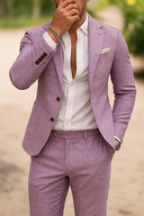 Lucian | Herren Slim Fit Anzug Set 2-Teiler Sakko – Lila