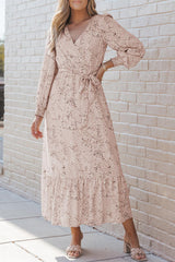 Sophie – Maxikleid mit Leopardenmuster, Gürtel und Puffärmeln – Panthermuster
