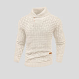 Lukas | Herren Rollkragen Strickpullover mit Zopfmuster – Creme