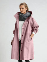 Damen-Mantel mit langem design | Alltagstauglich – Rosa