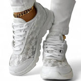 Ava - Orthopädische Damen-Sneaker mit Spitze und Softsohle – Weiß