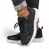 Ava - Orthopädische Damen-Sneaker mit Spitze und Softsohle – Schwarz
