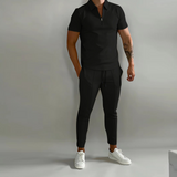 Lysander | Herren Trainingsanzug Polo Set – Schwarz