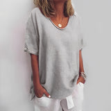 Marina - Lässige und lockere Bluse für Damen – Grau