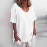 Marina - Lässige und lockere Bluse für Damen – Weiß