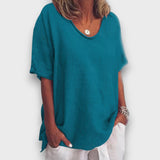 Ilyana – Schlichte Oversize-Bluse für jeden Tag – Blau