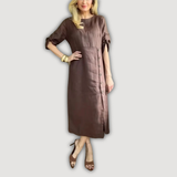 Ashly – Elegantes Midikleid – Kaffee