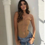 Martina - Chiffon-Korsett-Top – Braun