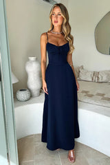 ALANIS | MITTELLANGES KLEID – Dunkelblau