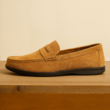 Hudson™ Penny Loafer Mokassin aus Weichem PU-Leder mit Klassischem Penny-Riemen - Slip-On Design – Hellbraun