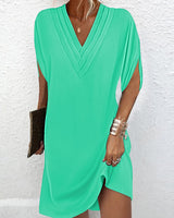 Amelia | Elegantes V-Ausschnitt Kleid – Minze