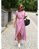 Zayvia - Figurformendes Soft-Touch-Kleid mit V-Ausschnitt – Hellpink