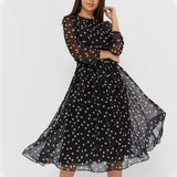 Marilyn - Polka Dot Kleid für Frauen – Schwarz