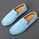 Walter - Rutschfeste Wildleder-Halbschuhe – Blau