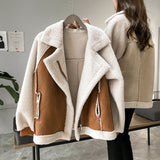 Wintermantel aus wildleder – calliope – Braun