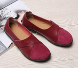 Hochwertige orthopädische Schuhe aus echtem, bequemem Leder Loafers – Weinrot