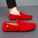 Walter - Rutschfeste Wildleder-Halbschuhe – Rot