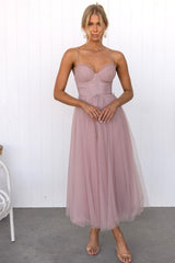 Niana - Party-Abendkleid aus Mesh – Rosa