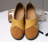 Hochwertige orthopädische Schuhe aus echtem, bequemem Leder Loafers – Gelb