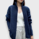 Calira – Strickjacke mit Reißverschluss – Blau