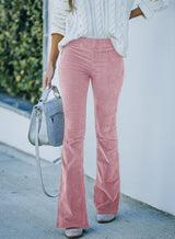 Damen Lässige Hose Mit Elastischem Taillenbund – Schlanke, Ausgestellte Passform Für Den Sommer – Rosa