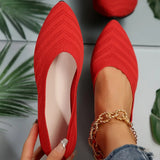 Amélie | Gestrickte Ballett-Flats mit spitzer Zehe – Rot