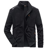 Herrenjacke | Stehkragen und Reißverschlusstaschen – Schwarz