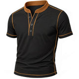 Adrion - Atmungsaktives Kurzarm Polo Hemd – Schwarz