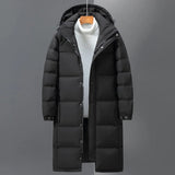Elegante lange Wintermäntel für Herren – Schwarz