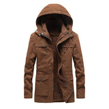 Lässige Baumwoll-Winterjacke – Braun
