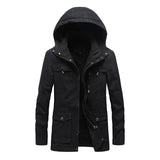 Lässige Baumwoll-Winterjacke – Schwarz