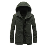 Lässige Baumwoll-Winterjacke – Grün